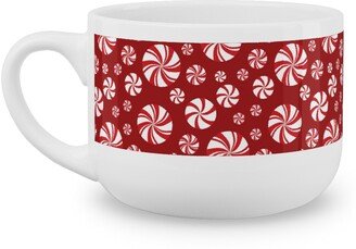 Mugs: Nutcracker Peppermints On Red Latte Mug, White, 25Oz, Red