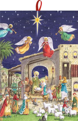 Large Vertical Tote Nativity Scene BLue/Multi