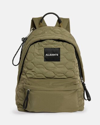 Carabiner Embossed Logo Quilted Backpack - Sorghum Green