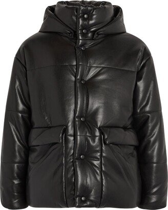 Vegan Leather Puffer Jacket