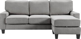 86 Palisades Reversible Small Space Sectional with Storage Soft Gray