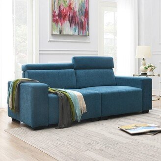 Sunmory 2-Seater Sectional Sofa Velvet Loveseat withAdjustable Headrest-AA