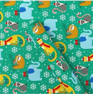 50 sq ft Animals Christmas Gift Wrap Green - Wondershop™