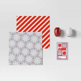 50 sq ft Christmas Gift Packaging Set Red/Silver - Wondershop™