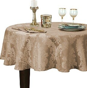 Elrene Barcelona Jacquard Damask Round Tablecloth, 70 x 70