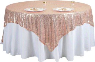 Pink Gold Sequin Table Overlay 52x52