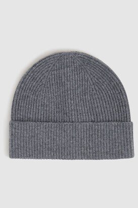 Merino Wool Ribbed Beanie Hat-AA