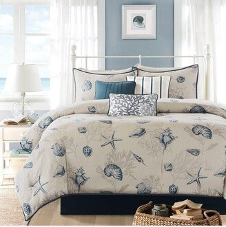 Gracie Mills Bayside Comforter Set, Blue - California King