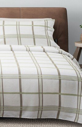 Woven & Weft Turkish Cotton Windowpane Printed Flannel Sheet Set