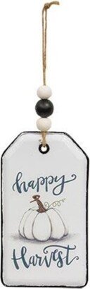 Happy Harvest Pumpkin Enamel Beaded Tag - 5.75 high by 3.25 wide by .25 deep