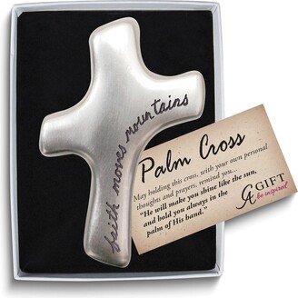 Curata Faith Moves Mountains Silver-Tone Metal Palm Cross