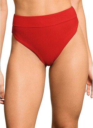 Crimson Suzy Q High-Rise/High Leg Bottoms (Red) Women's Swimwear