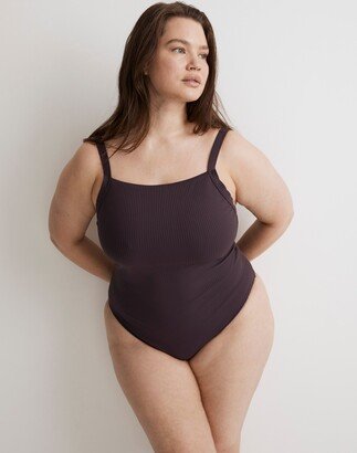 Plus Square-Neck One-Piece Swimsuit