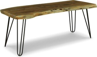 Haileeten Contemporary Accent Bench with Live Edge Top