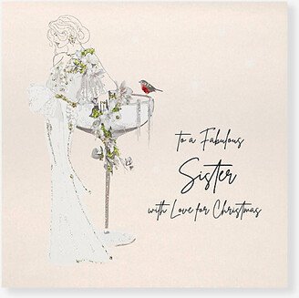 Selfridges Edit To A Fabulous Sister With Love For Christmas Crystal-embellished Christmas Card 16.5cm x 16.5cm