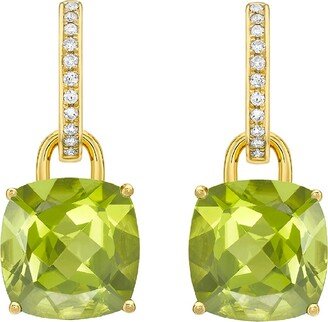 Kiki Classics 18k Gold Peridot Drop & Diamond Hoop Earrings