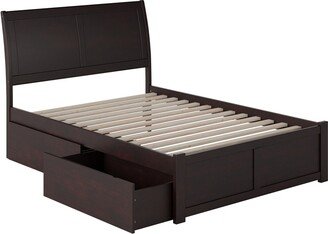 AFI Portland Solid Hardwood Espresso Full Platform Bed