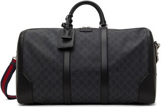 Black Large GG Supreme Carry-On Duffle Bag