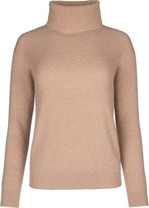 Turtleneck Ribbed-Knit Jumper-AG