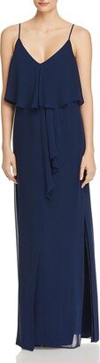 Womens Cascade Ruffle Party Maxi Dress