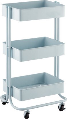 3-Tier Rolling Cart Light Blue