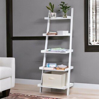 DEVERA 5 Tier Wood Ladder Shelf for Living Room