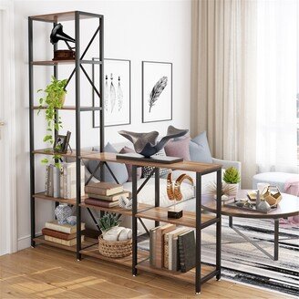 Tribesigns 9 Shelves Bookshelves, Industrial Ladder Corner Etagere Bookcase