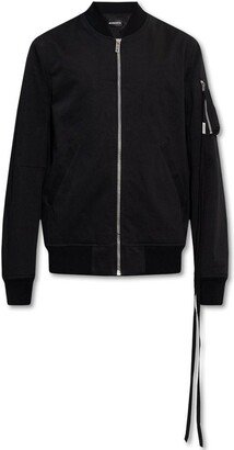 Strap Detailed Zipped Bomber Jacket