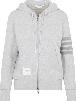 4-Bar Striped Zipped Hoodie