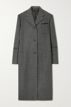 Houndstooth Wool-blend Coat - Gray