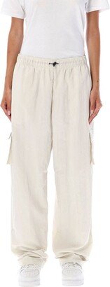 Elasticated-Waist Wide Leg Cargo Pants