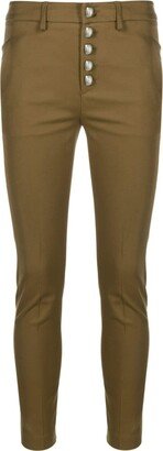 Button-Fly Cropped Trousers