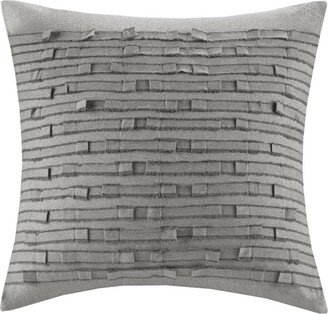 Gracie Mills Cotton Square Pillow with Taupe Finish