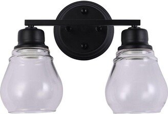 Living and Home Matte Black 2-Light Bathroom Vanity Sconce