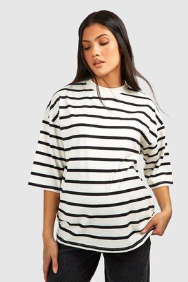 Maternity Crew Neck Stripe T-shirt