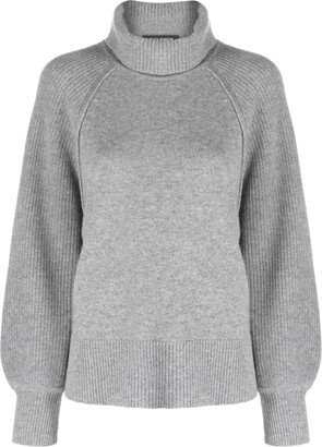 Roll-Neck Ribbed-Knit Cashmere Jumper