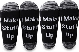 LEVLO Vintage Typewriter Writer Gifts I Make Stuff Up Crew Socks Vintage Typewriter Novelist Gift - - Medium