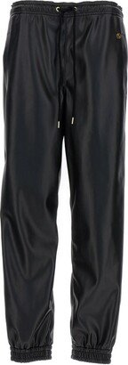 Drawstring Leather Pants-AA