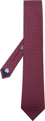 Floral-Intarsia Silk Tie