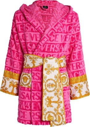 Logo Baroque Hooded Robe (Extra Large)-AA