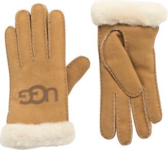 Genuine Shearling Cuff Leather Gloves