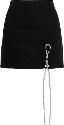 Chain Embellished Mini Skirt