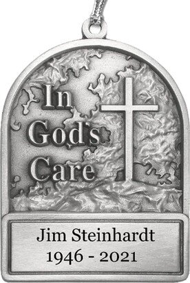 In God's Care Pewter Ornament Personalized Engraving Made in Usa