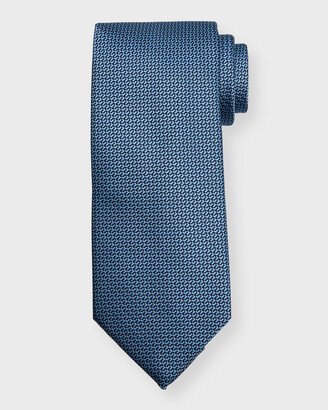 Men's Geometric Jacquard Silk Tie-AJ