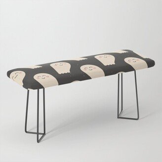 Cute Ghost Illustration Pattern Benches