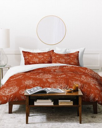 Pimlada Phuapradit Sienna Floral Linework Duvet Cover Set