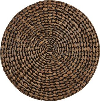 Braided Hyacinth Round Placemat Set - Brown