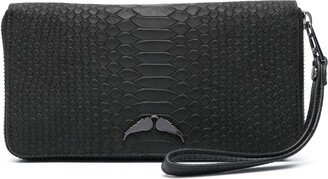 Crocodile-Effect Leather Wallet