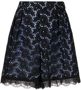 Floral-Lace Mini Skirt