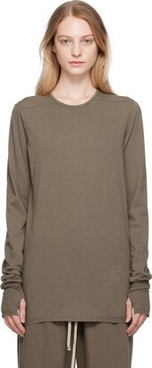 Gray Rolled Edge Long Sleeve T-Shirt